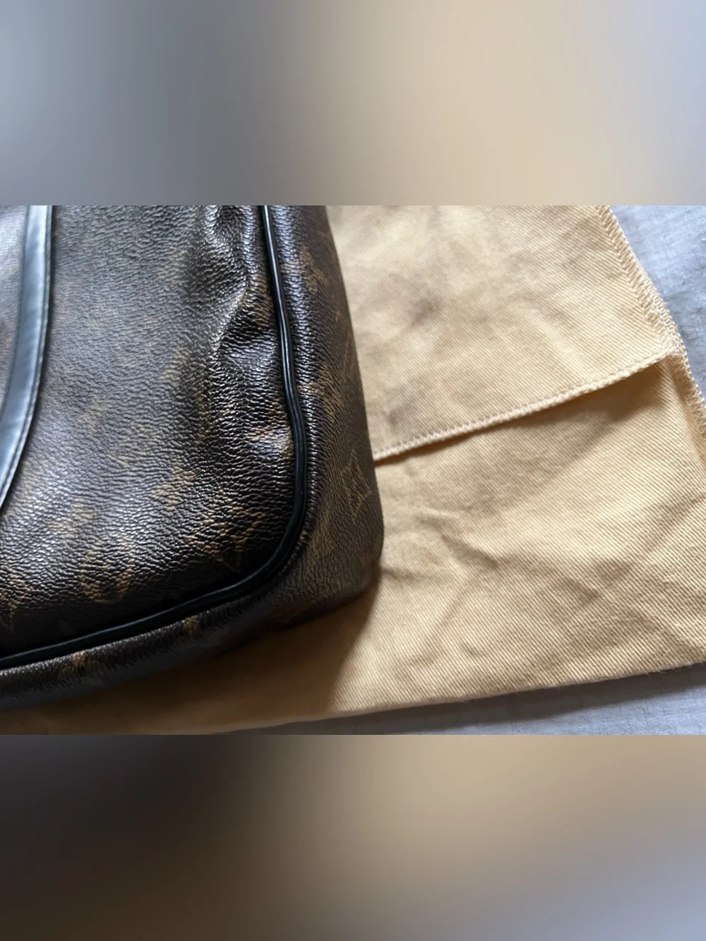 Authentic Louis Vuitton Monogram Macassar Porte Documents Voyage PDV Pm Bag
